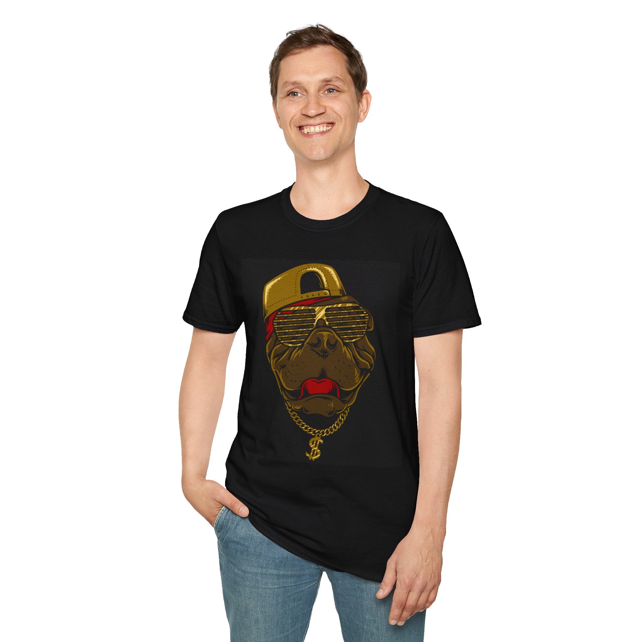 Bulldog Bling T-Shirt — Retro Hip-Hop Dog Graphic Tee