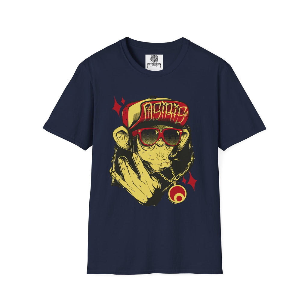 Monkey Streetwear T-Shirt — Retro Graphic Ape with Sunglasses & Cap