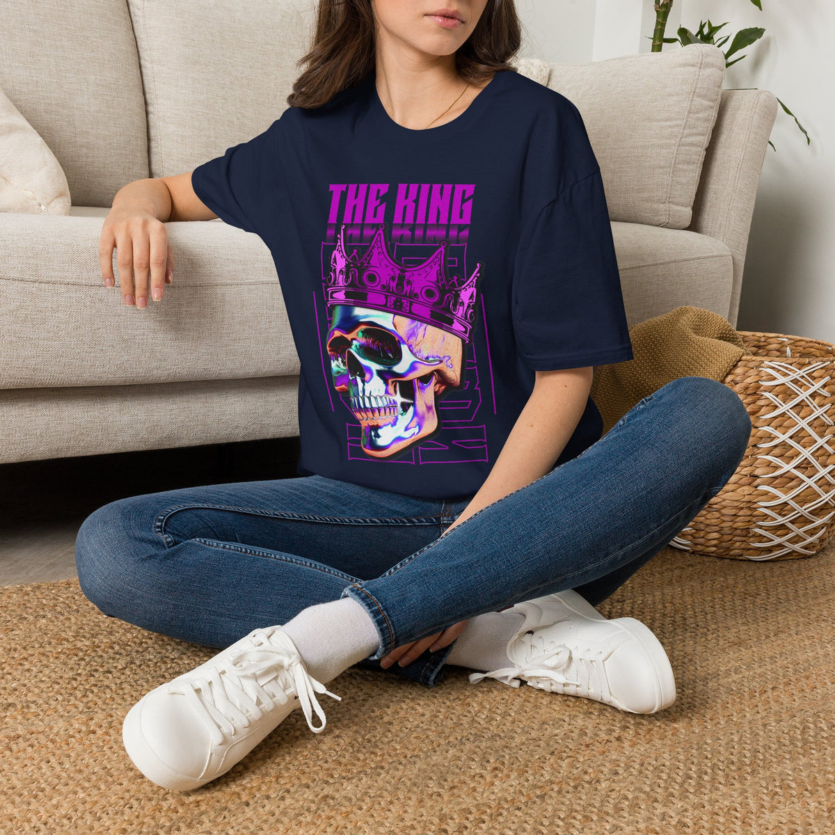 The King Skull Tee — Neon Crown Graphic T‑Shirt