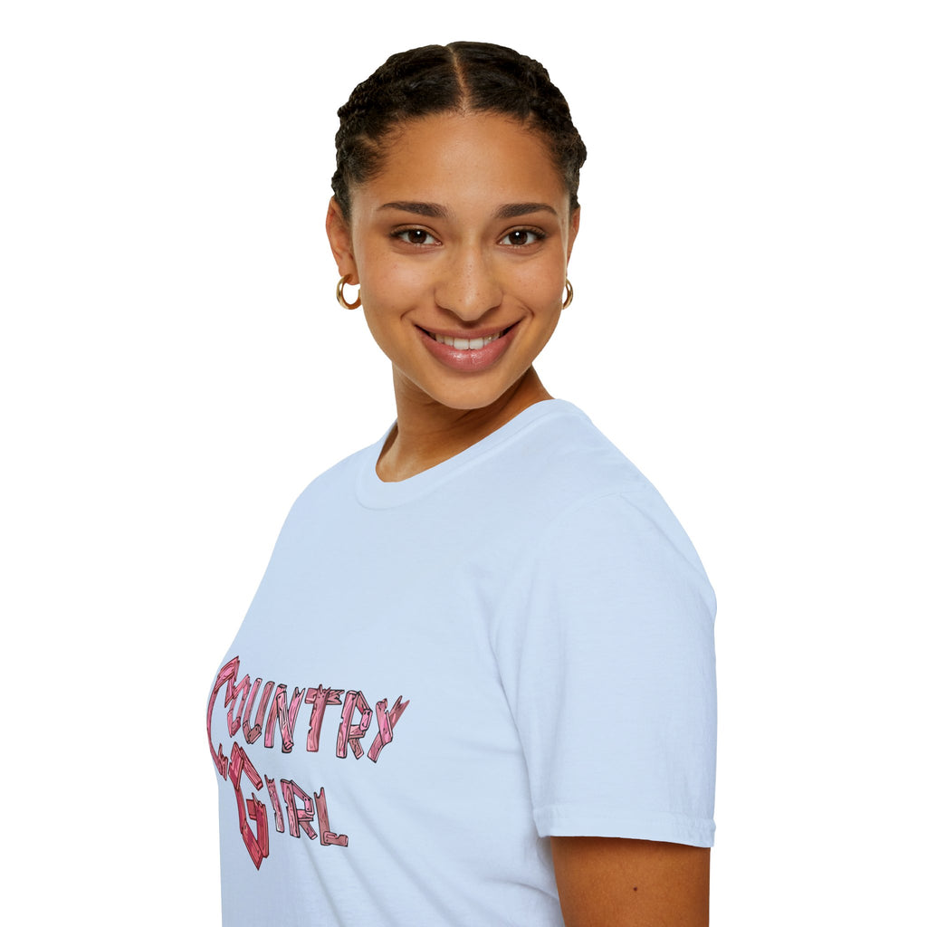 Country Girl T-Shirt — Western Pink Rope Typography Tee