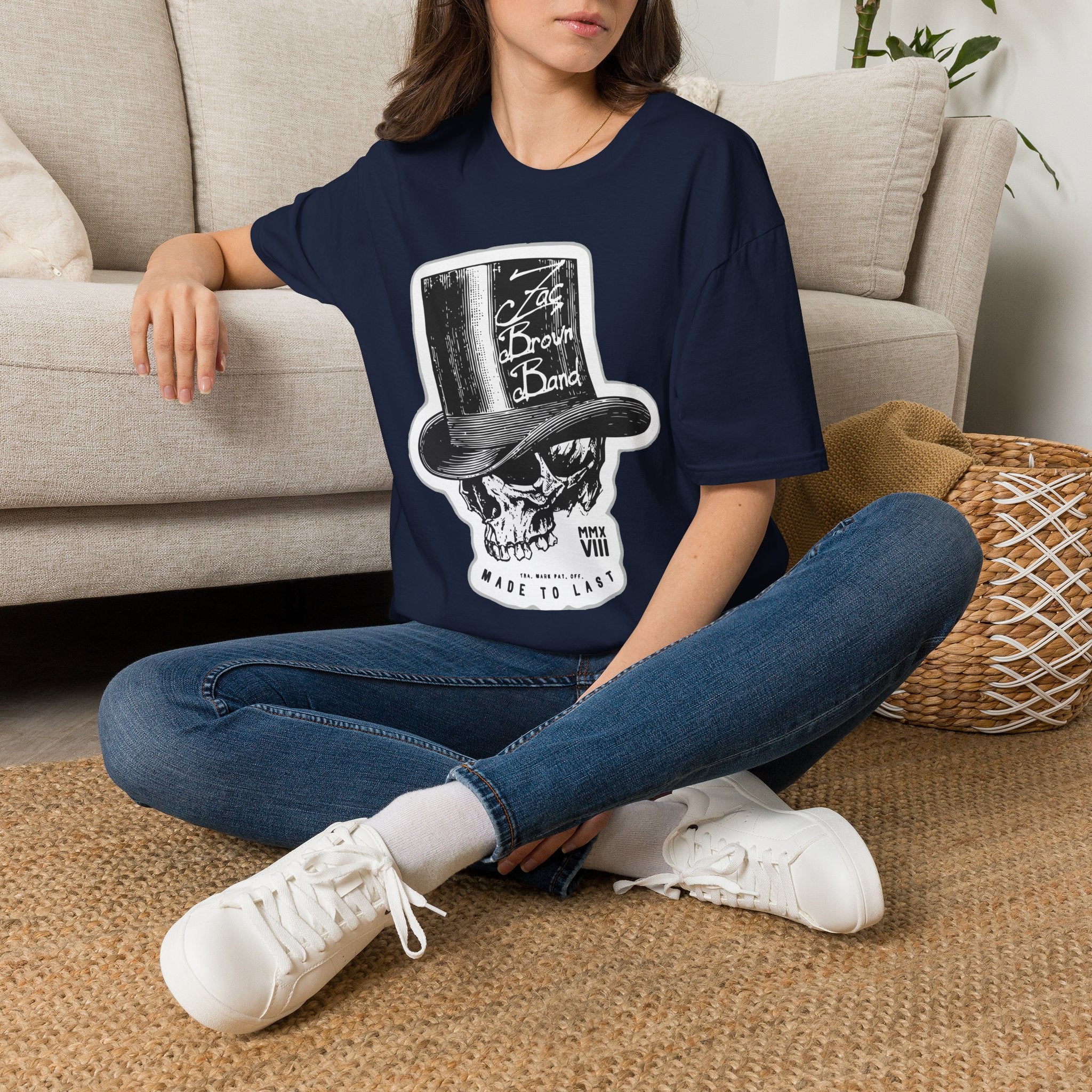 Top Hat Skull Band Tee — Zac Brown Band Graphic T-Shirt