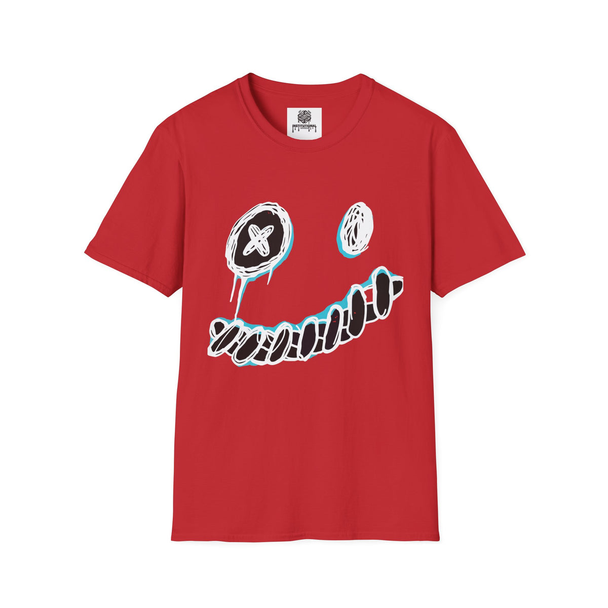 Smiley Face Graphic T‑Shirt — Neon Sketch Grin Design