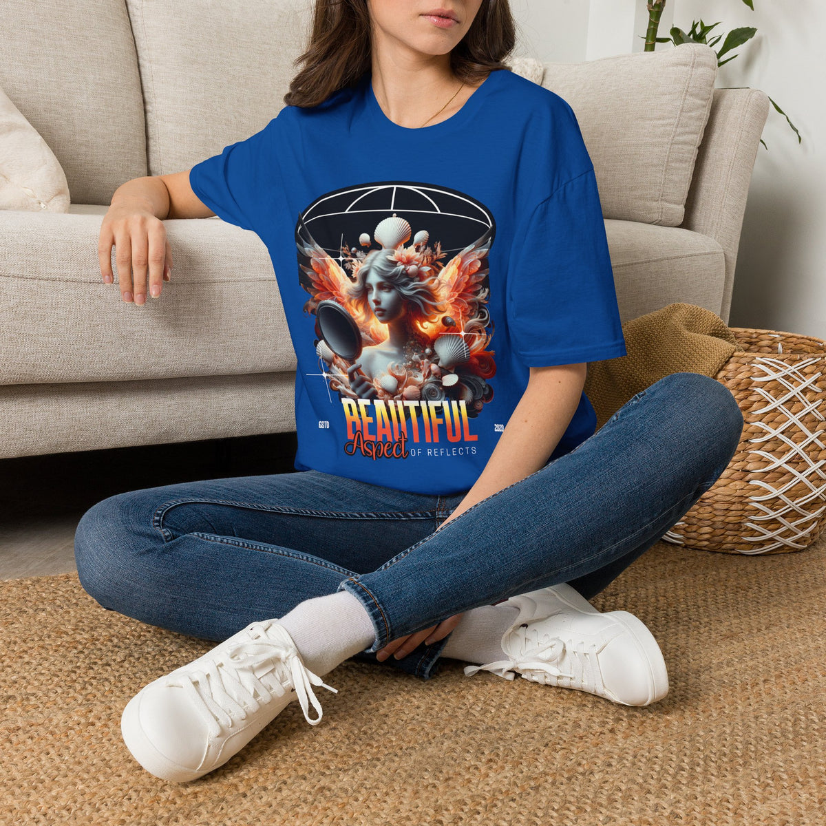 Artistic Phoenix Portrait T-Shirt — 'Beautiful' Retro Surreal Graphic Tee