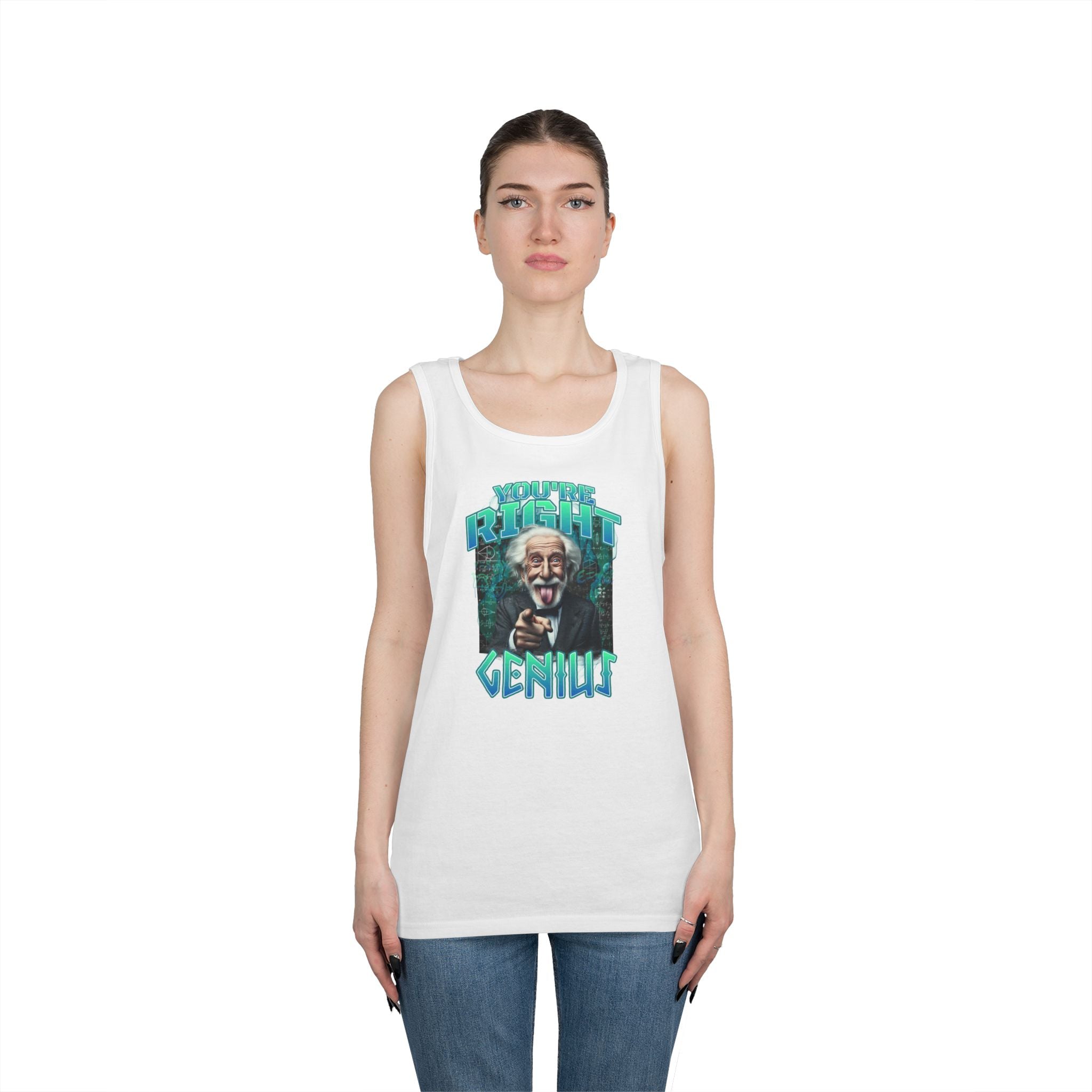 Genius Graphic Tank Top — "You're Pretty Smart, Genius" Vintage Scientist Design