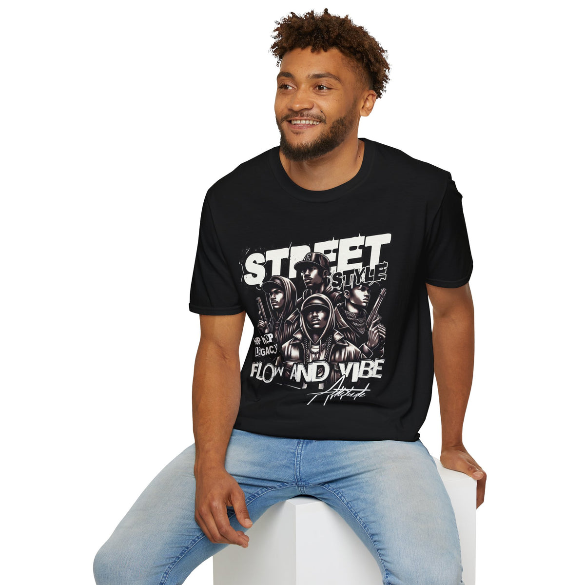 Street Style Graphic T‑Shirt — 'Street Style' Urban Vibe Tee with Crew Portraits
