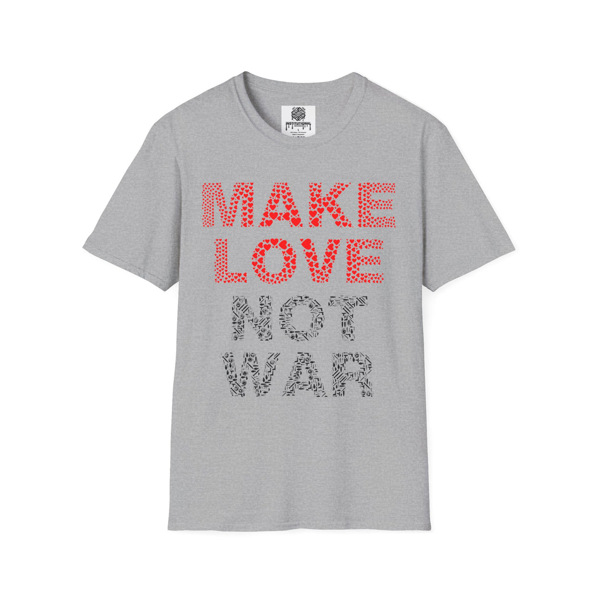 Make Love Not War T-Shirt — Retro Heart Dot Graphic Tee