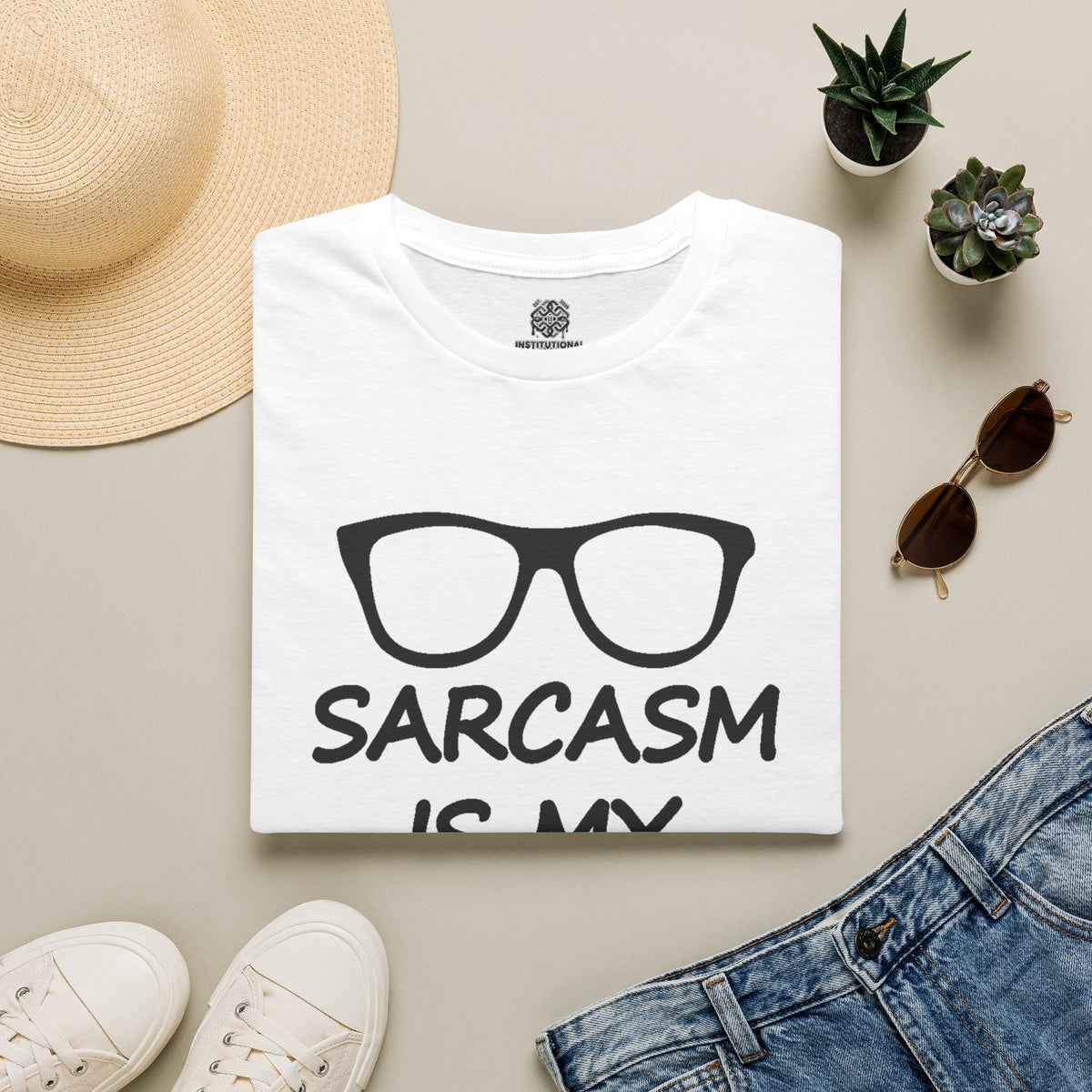 Sarcasm Is My Only Defence T-Shirt — Funny Graphic Tee for Sarcastic Women & Men