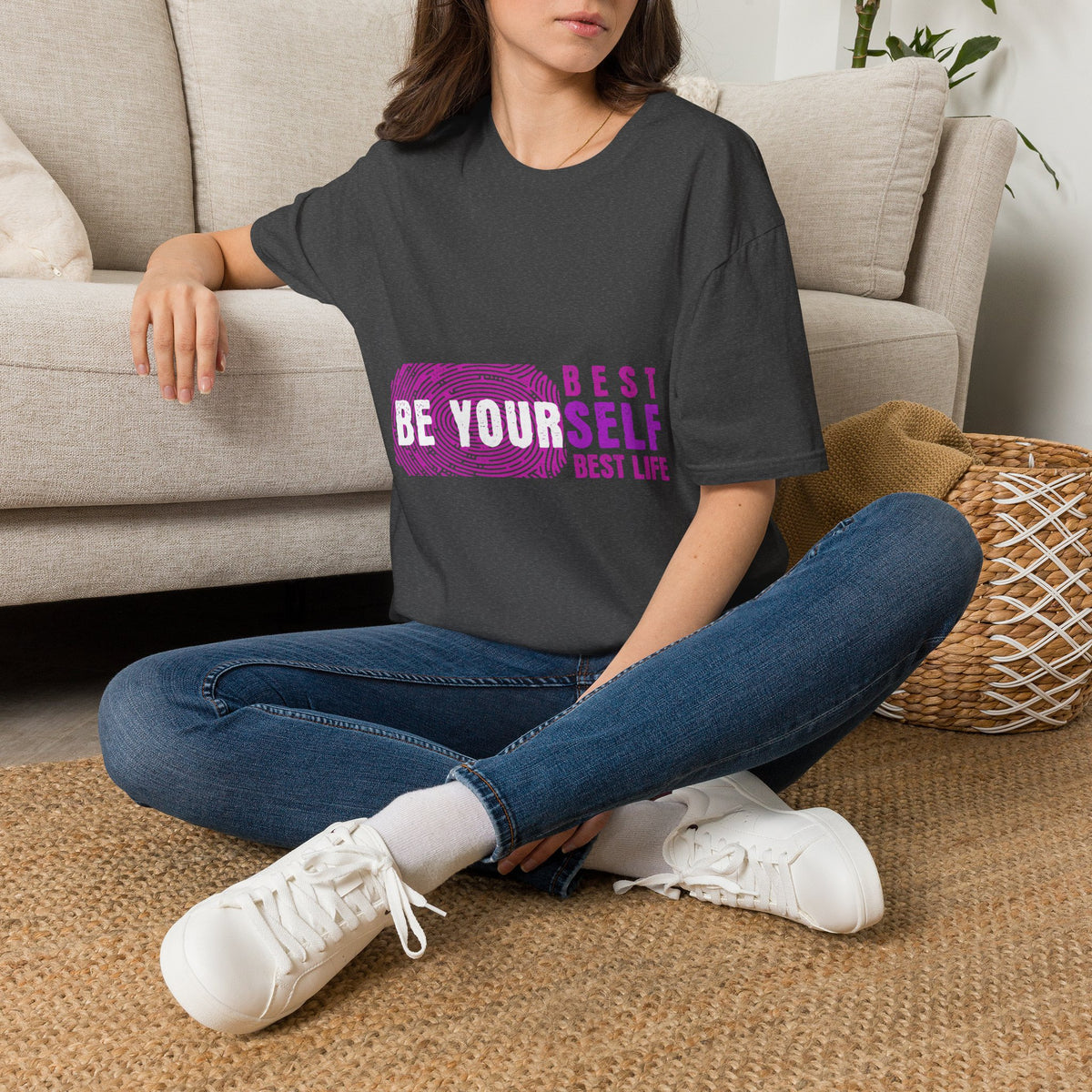 Best Yourself T-Shirt — Inspirational Pink Graphic Tee