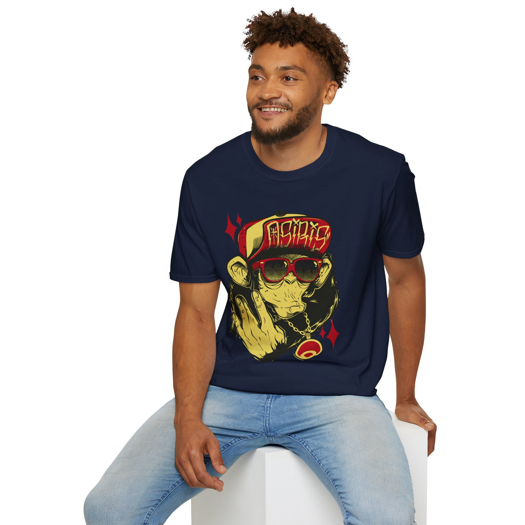 Monkey Streetwear T-Shirt — Retro Graphic Ape with Sunglasses & Cap