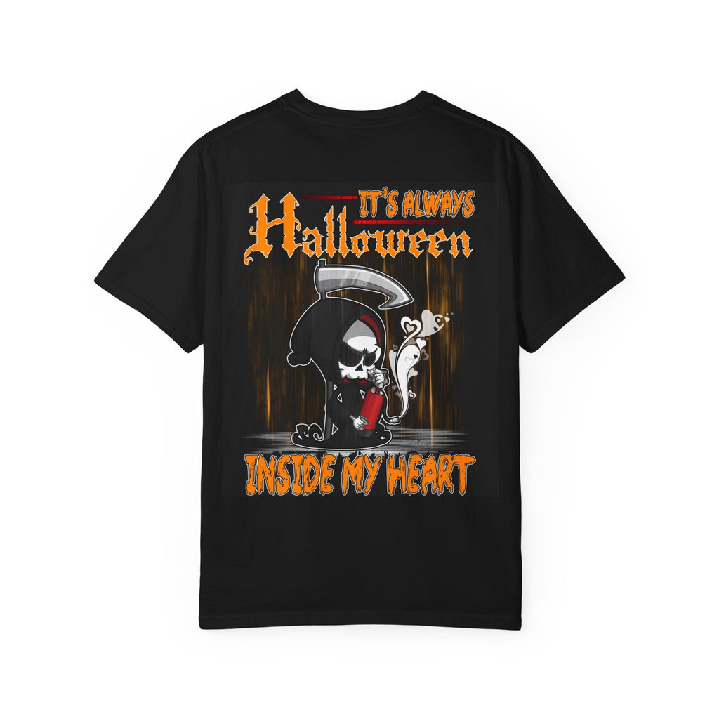 Halloween Grim Reaper T-Shirt — "It's Always Halloween Inside My Heart" Gothic Graphic Tee