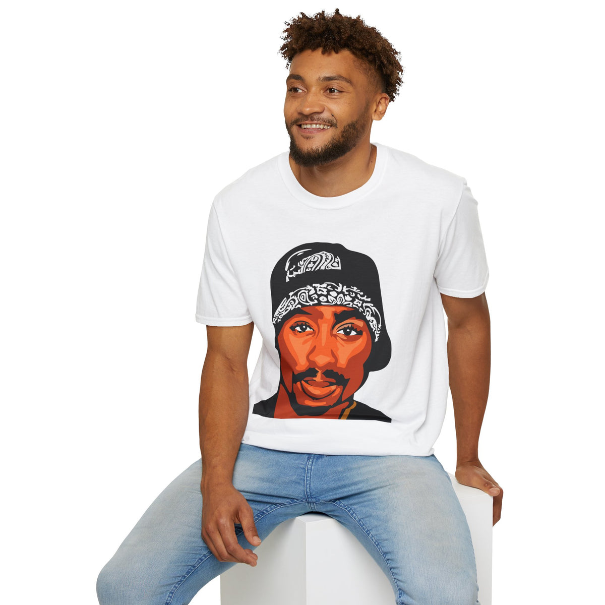 T-Shirt — Iconic  Portrait Tee with Bandana