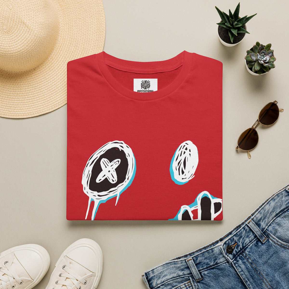 Smiley Face Graphic T‑Shirt — Neon Sketch Grin Design