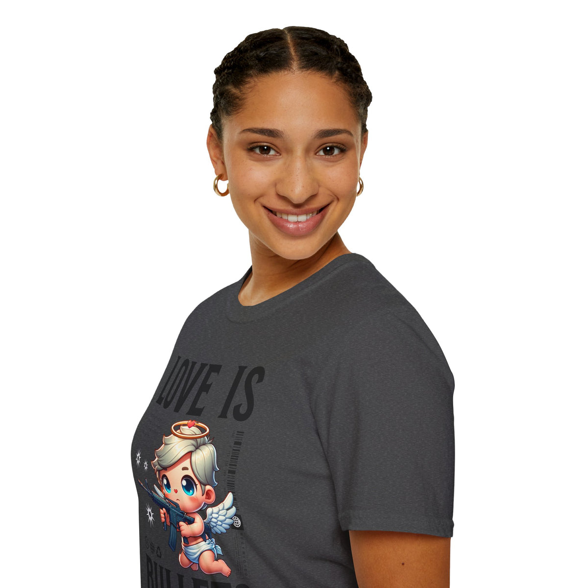 Love Is Bullets T-Shirt — Cute Angel Shooter Graphic Tee