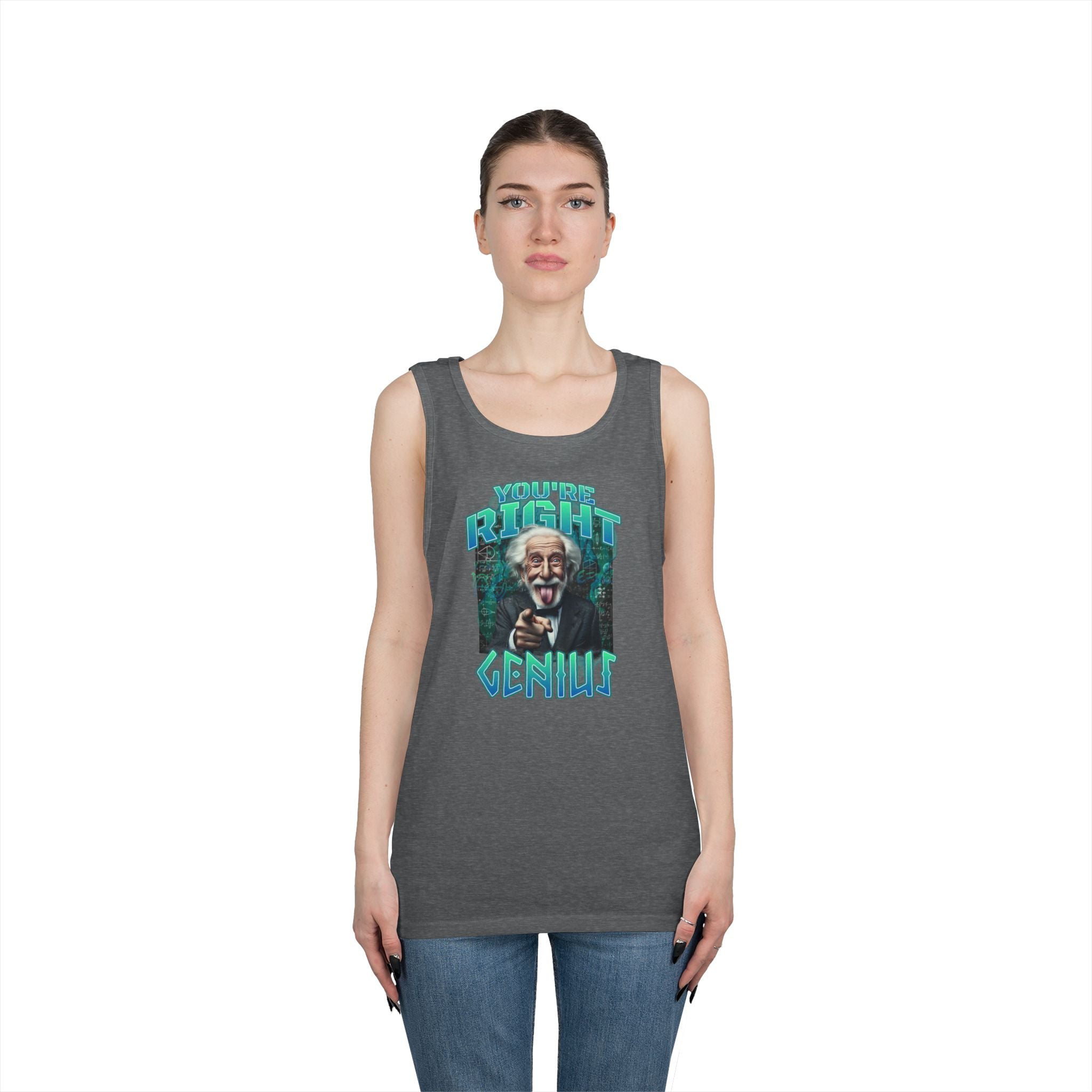 Genius Graphic Tank Top — "You're Pretty Smart, Genius" Vintage Scientist Design