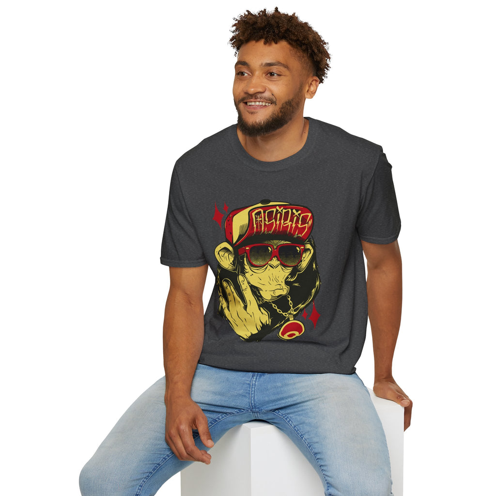 Monkey Streetwear T-Shirt — Retro Graphic Ape with Sunglasses & Cap