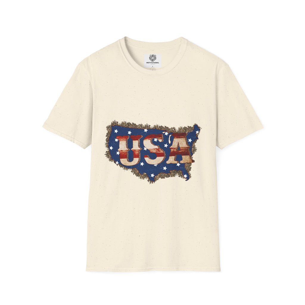 USA Map T-Shirt — Distressed American Flag Graphic Tee