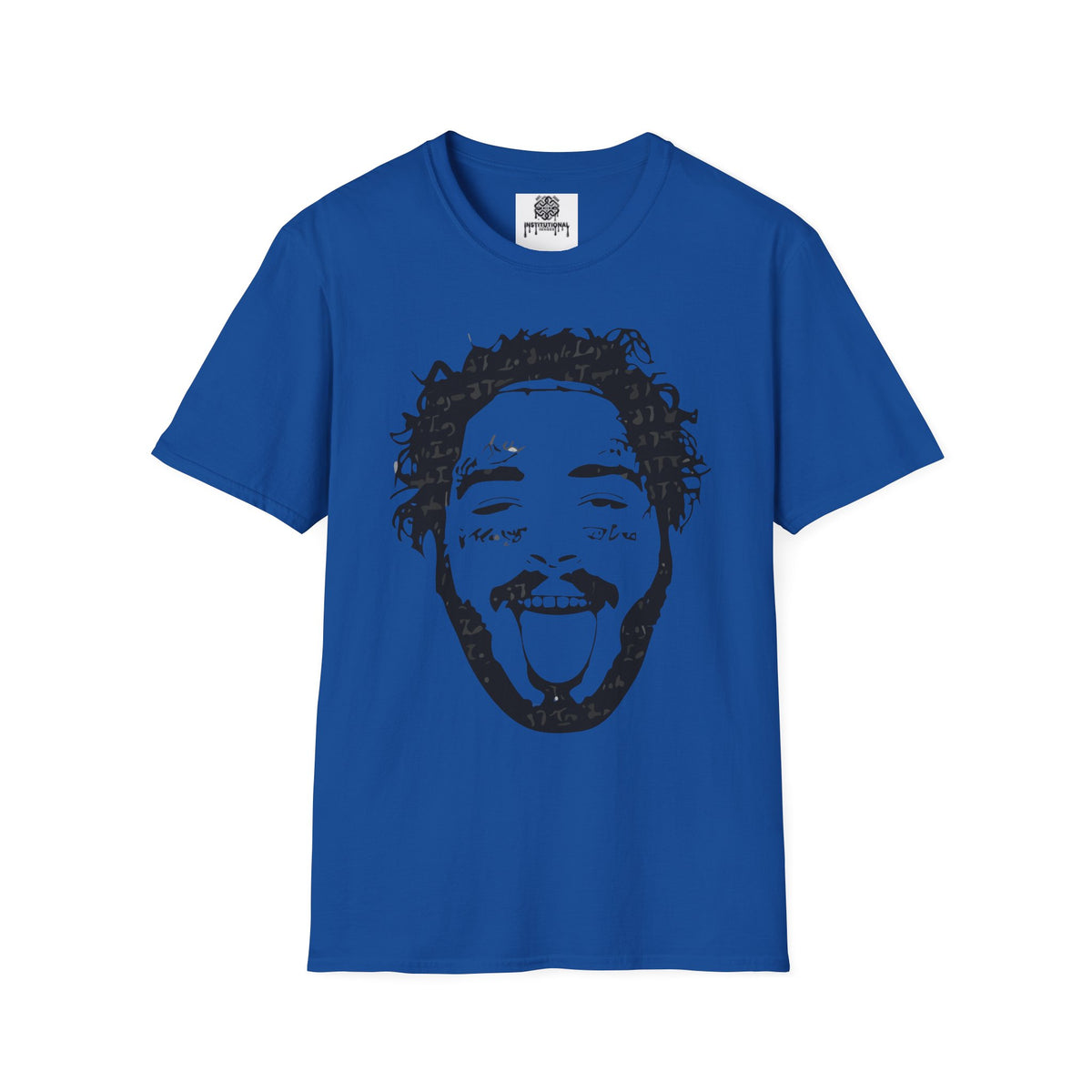 T-Shirt — Bold Black & White Face Portrait Tee (Playful Expression)