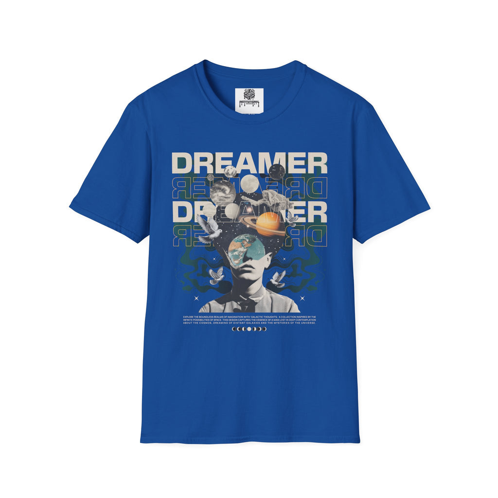 Dreamer Space T-Shirt — Retro Astronaut & Planets Graphic Tee