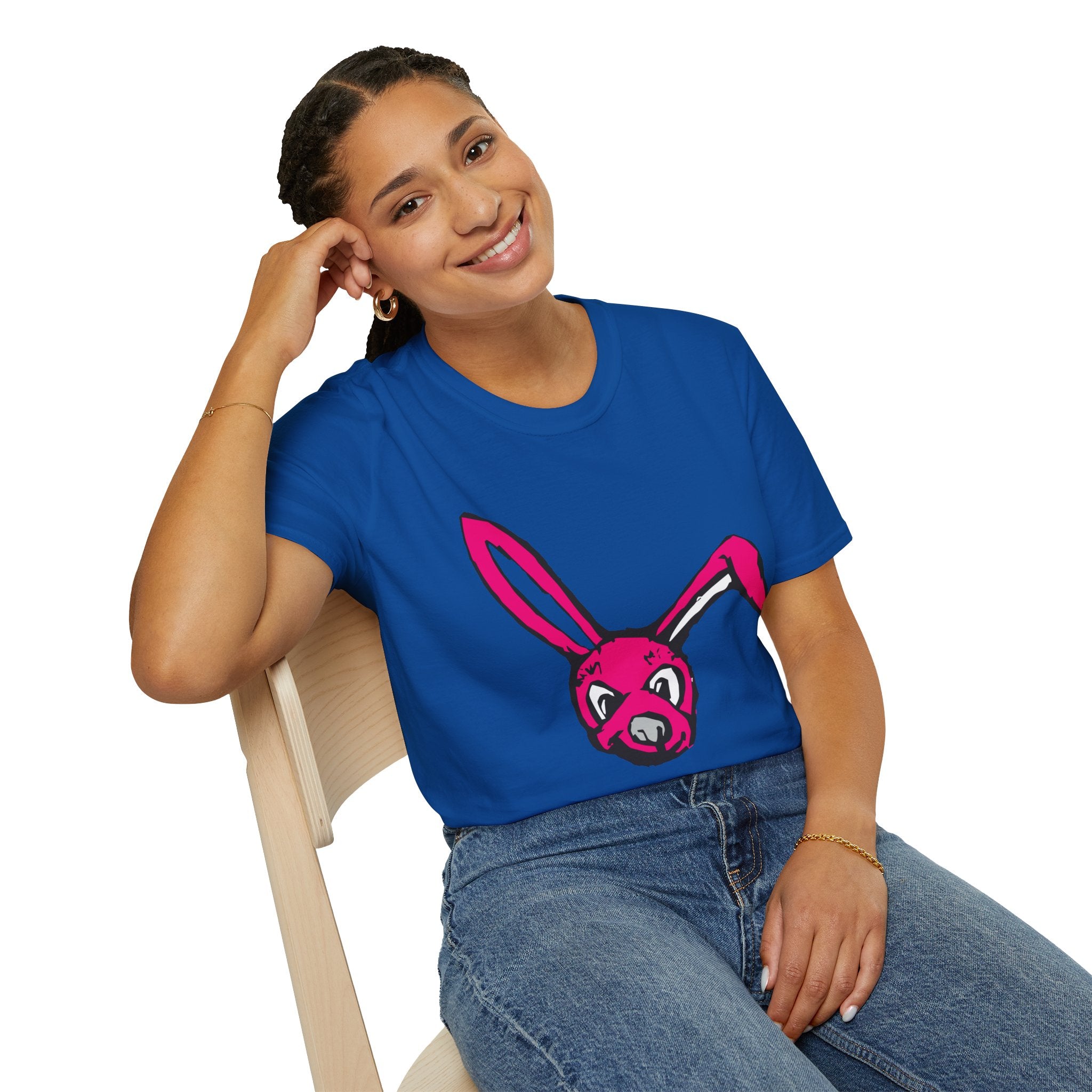 Pink Bunny Graphic T-Shirt — Playful Easter Bunny Tee