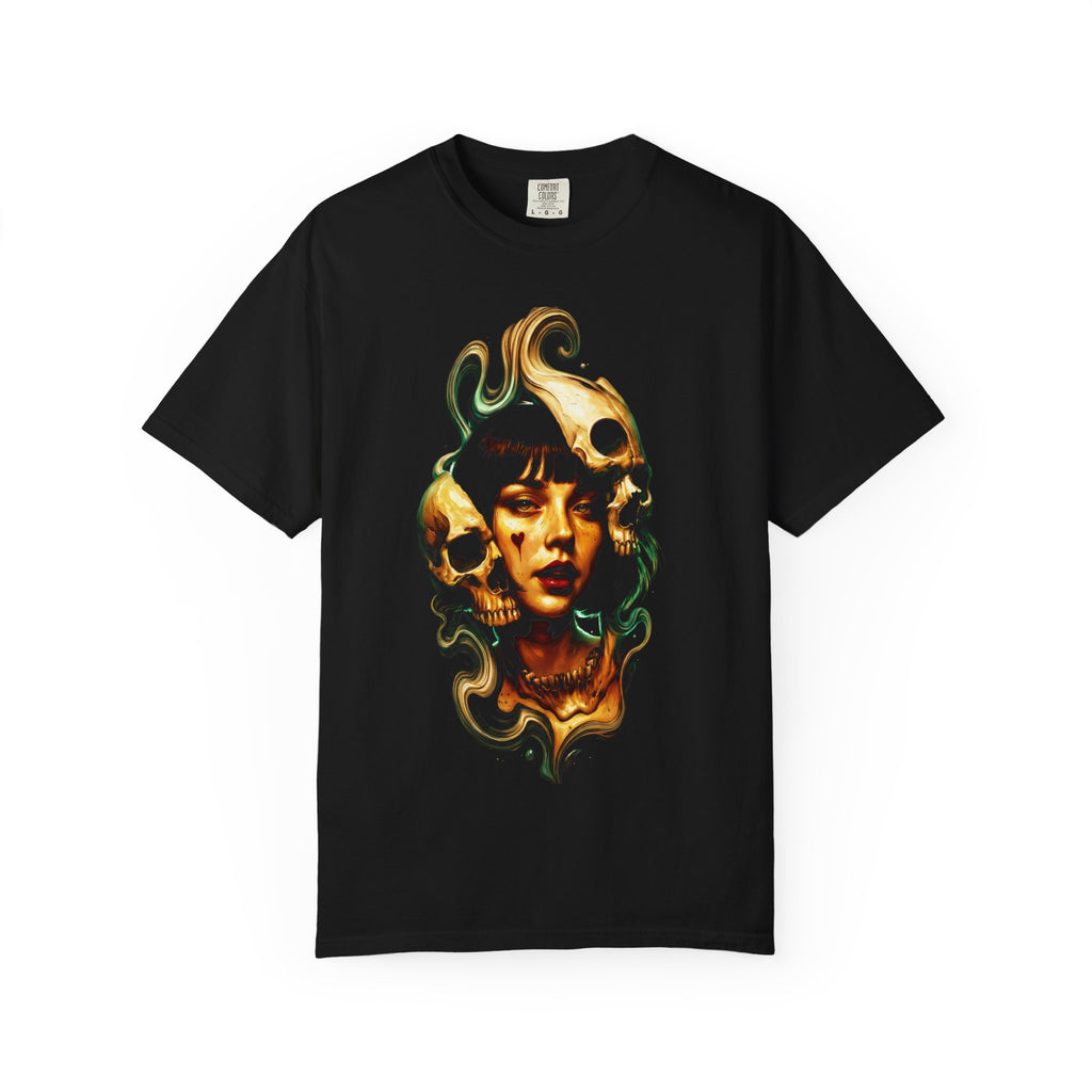 Skull Witch Portrait T-Shirt — Gothic Horror Art Tee