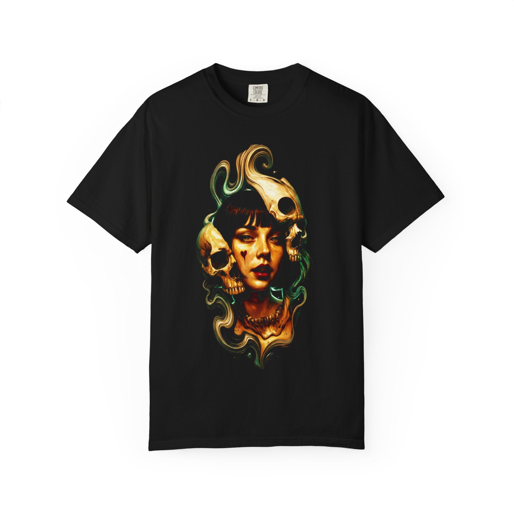 Skull Witch Portrait T-Shirt — Gothic Horror Art Tee