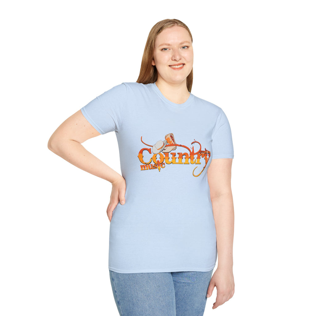 Country Music T‑Shirt — Vintage Cowboy Hat & Guitar Graphic