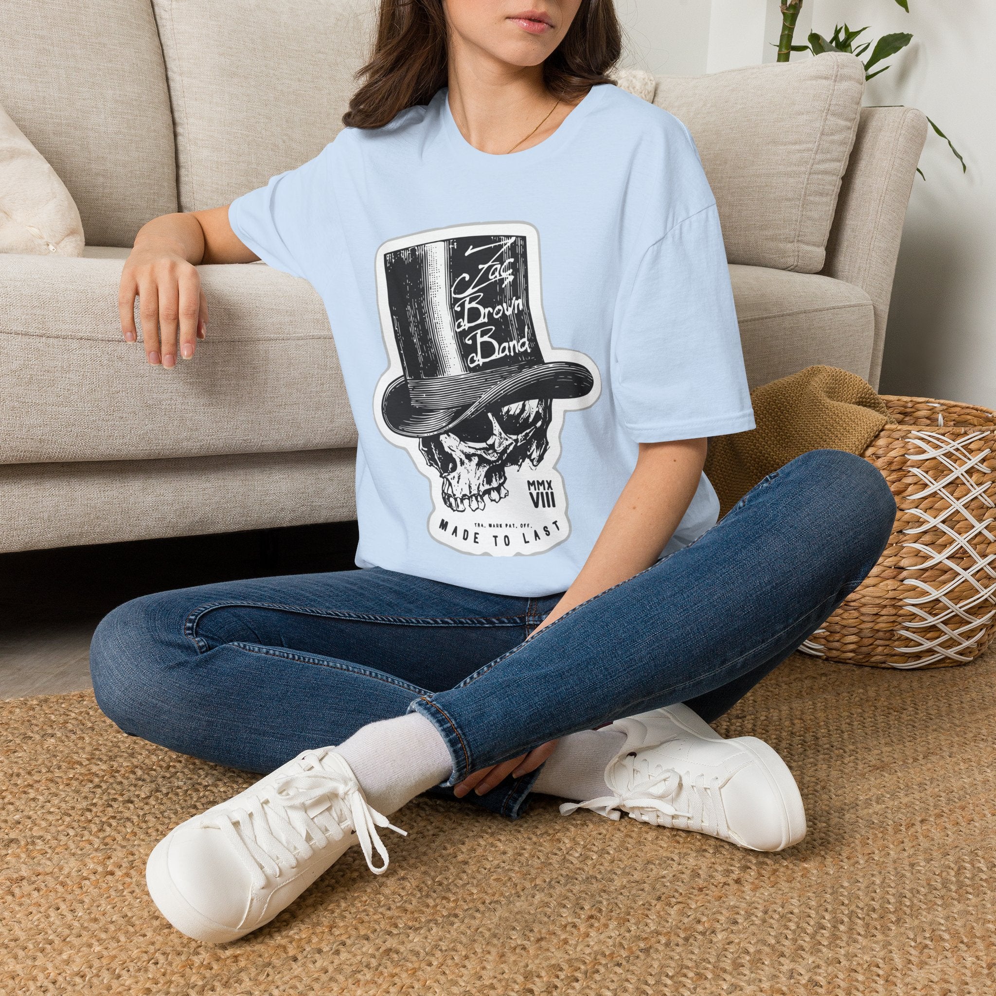 Top Hat Skull Band Tee — Zac Brown Band Graphic T-Shirt
