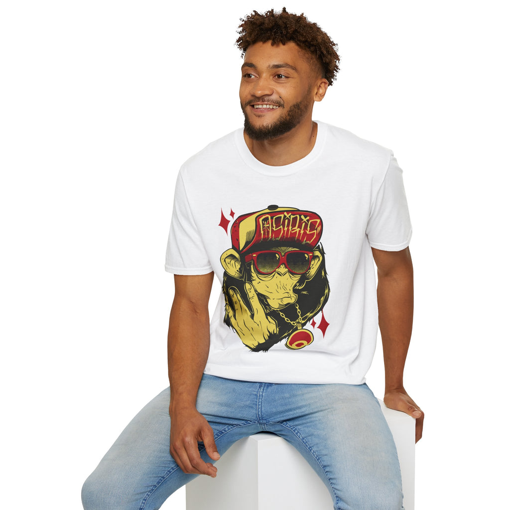 Monkey Streetwear T-Shirt — Retro Graphic Ape with Sunglasses & Cap