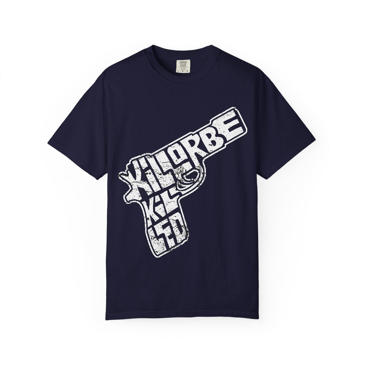 Gun Graphic T-Shirt — Vintage 'Kill or Be Killed' Distressed Design
