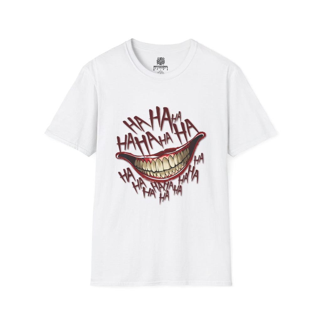 Graphic T-Shirt — Distorted Laugh Smile "HA HA" Horror Comic Tee