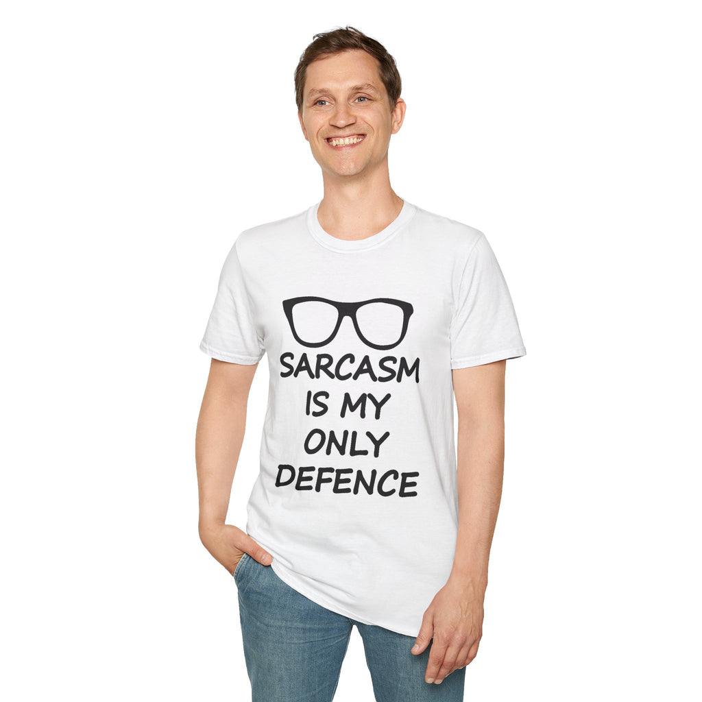 Sarcasm Is My Only Defence T-Shirt — Funny Graphic Tee for Sarcastic Women & Men
