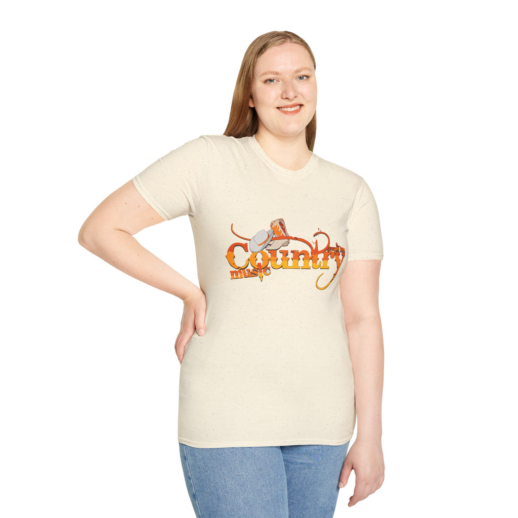 Country Music T‑Shirt — Vintage Cowboy Hat & Guitar Graphic