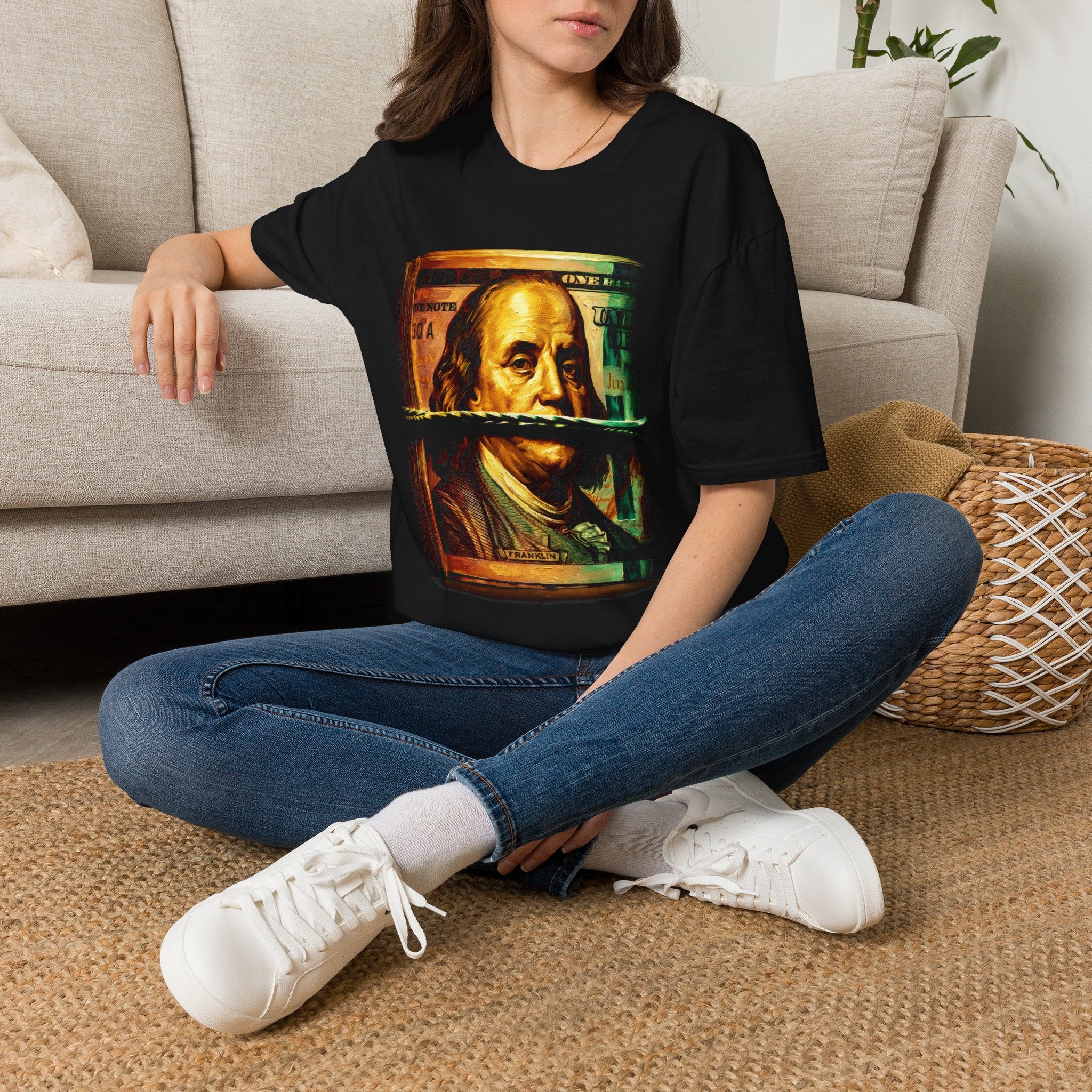 Benjamin Franklin Bill Graphic T-Shirt — Retro Money Art Tee