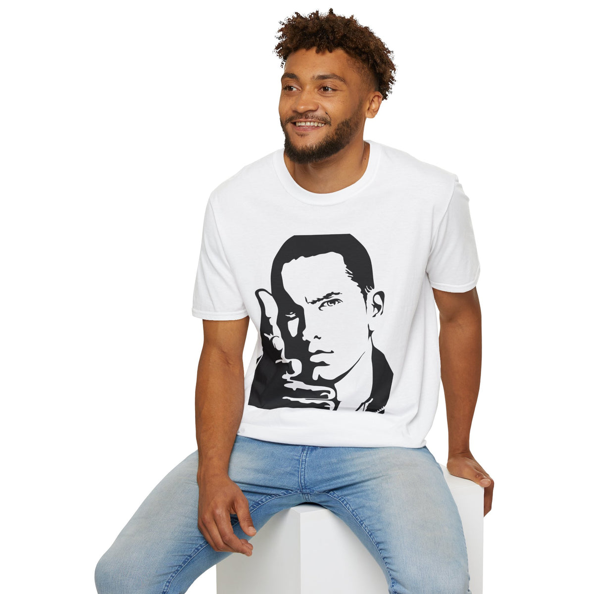 hip hop Portrait T-Shirt — Slim Shady Stencil Graphic Tee