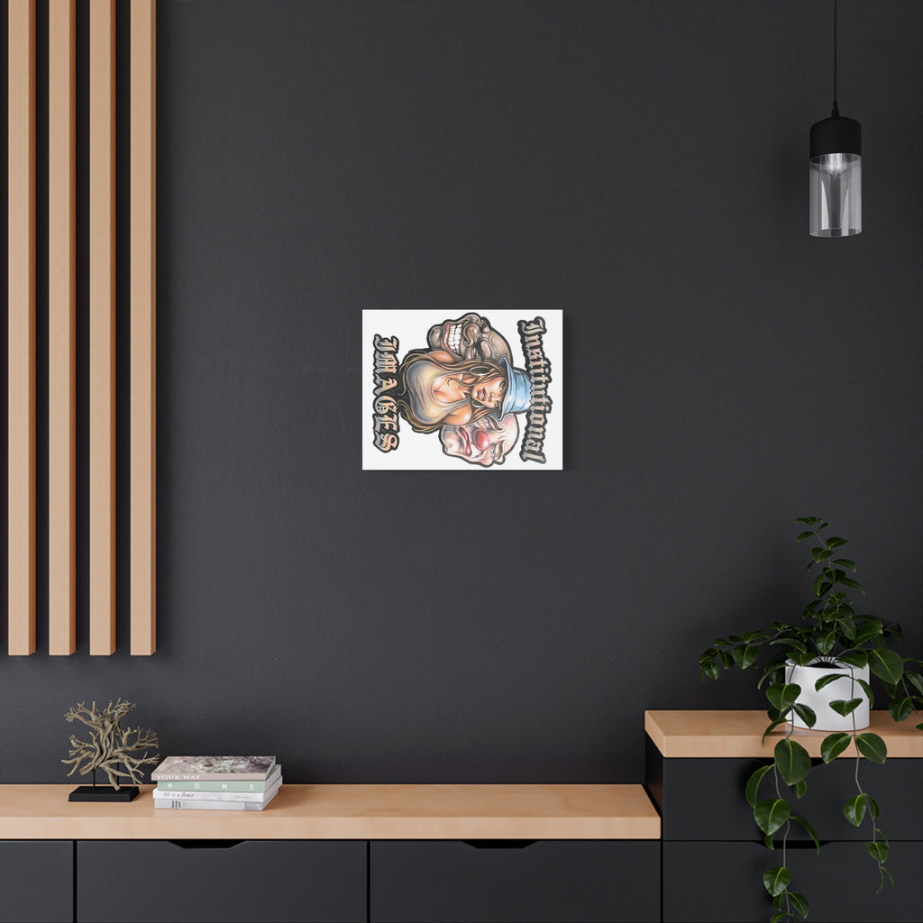 Canvas Art Print — Chicano Chola & Clown Tattoo-Style Design ("Instinttmal" / "Images")