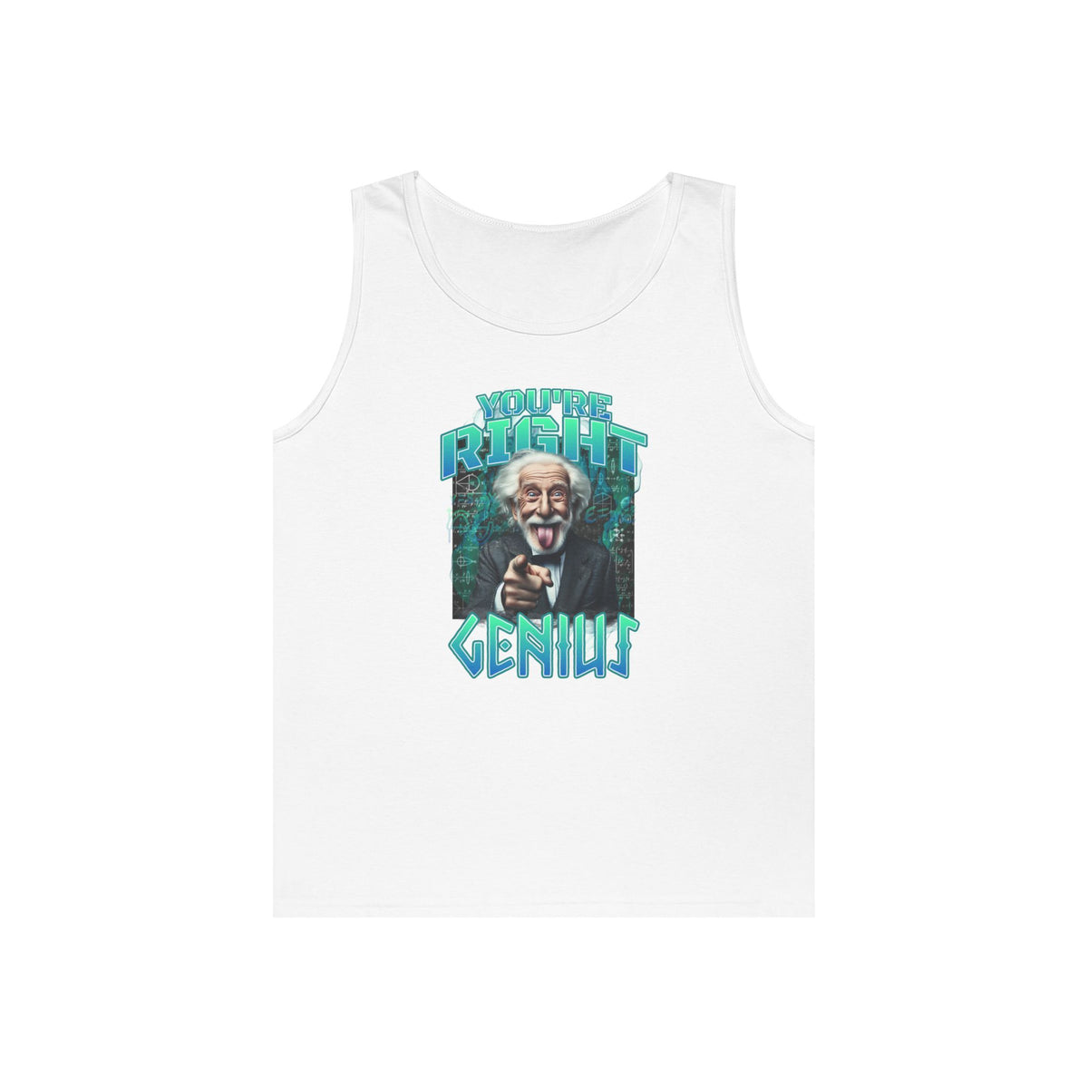 Genius Graphic Tank Top — "You're Pretty Smart, Genius" Vintage Scientist Design