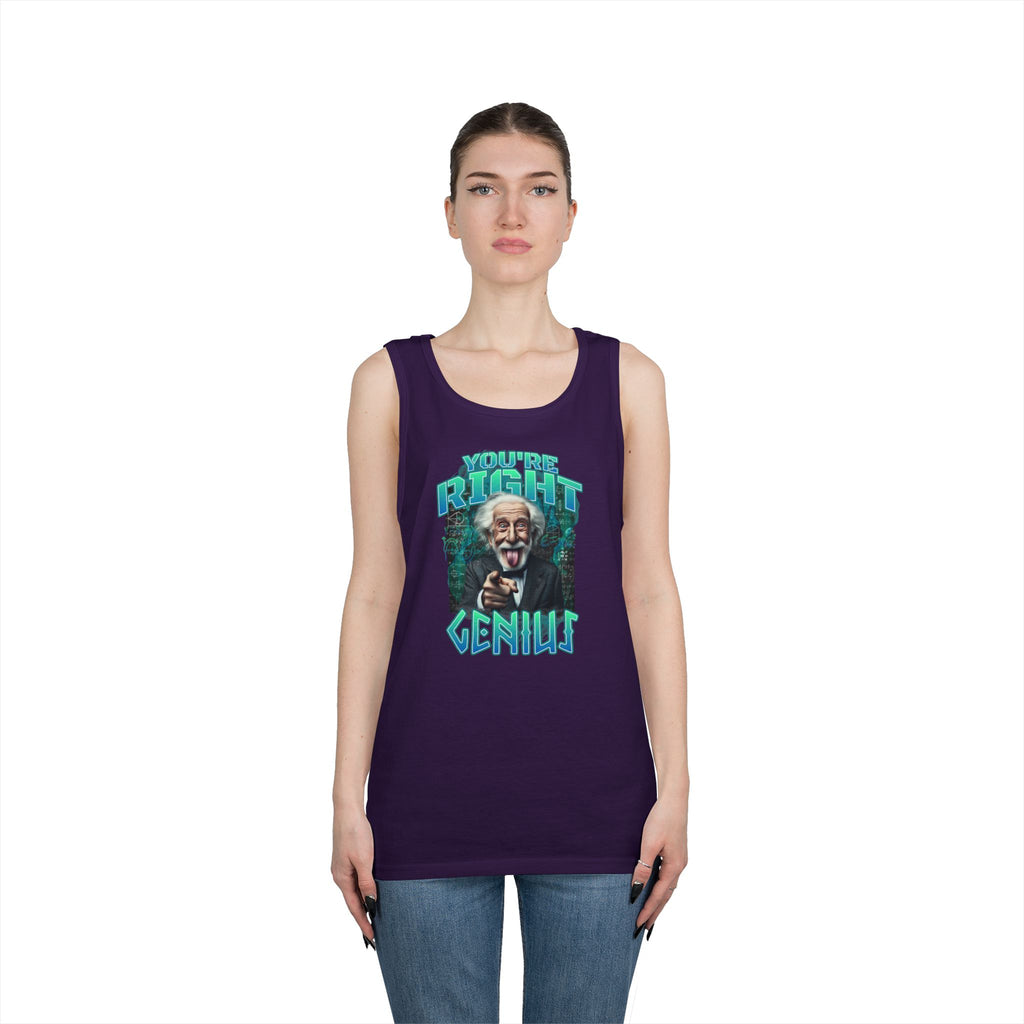 Genius Graphic Tank Top — "You're Pretty Smart, Genius" Vintage Scientist Design
