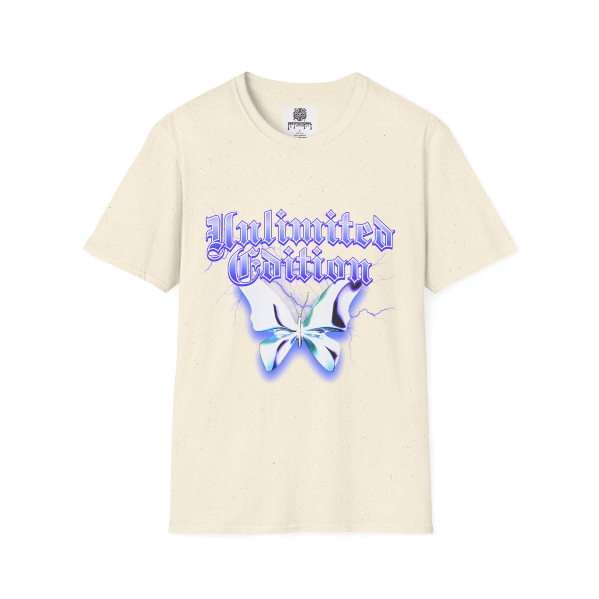 Unlimited Edition T-Shirt — Gothic Script Lavender Butterfly Graphic