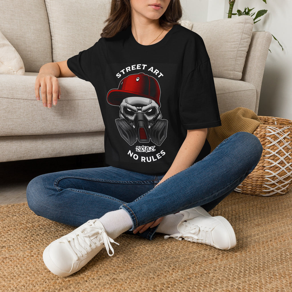 Street Art Skull Tee — "Street Art No Rules" Graphic T-Shirt