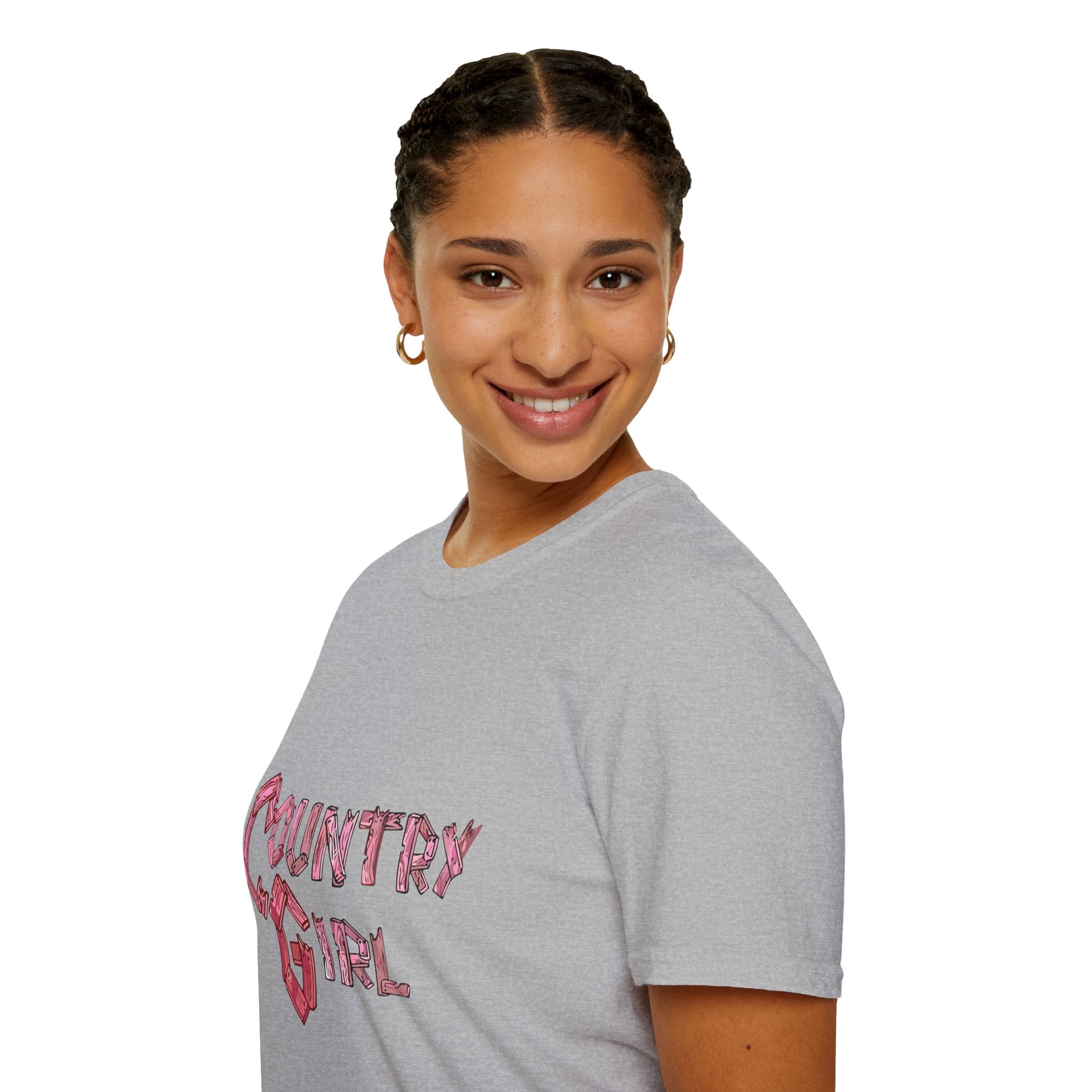 Country Girl T-Shirt — Western Pink Rope Typography Tee