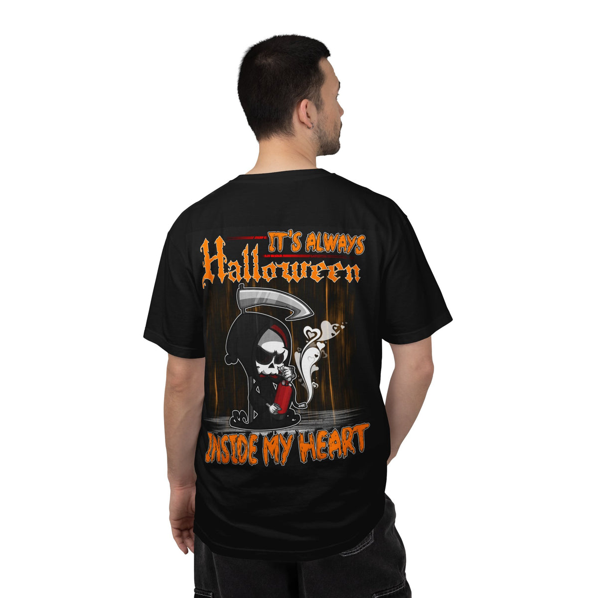 Halloween Grim Reaper T-Shirt — "It's Always Halloween Inside My Heart" Gothic Graphic Tee