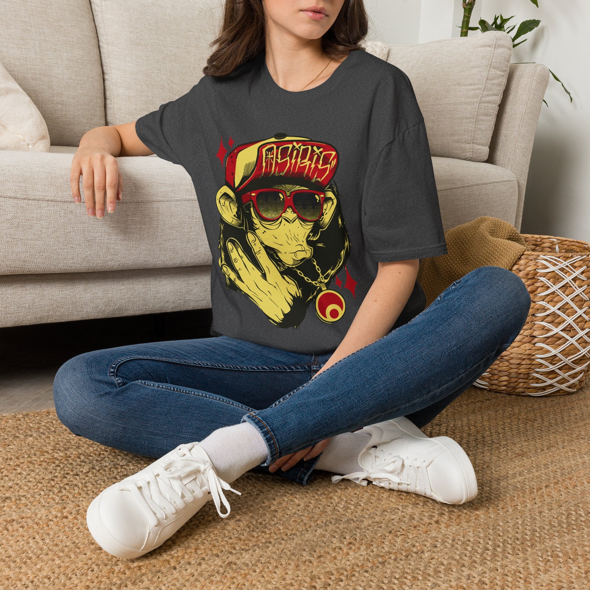 Monkey Streetwear T-Shirt — Retro Graphic Ape with Sunglasses & Cap