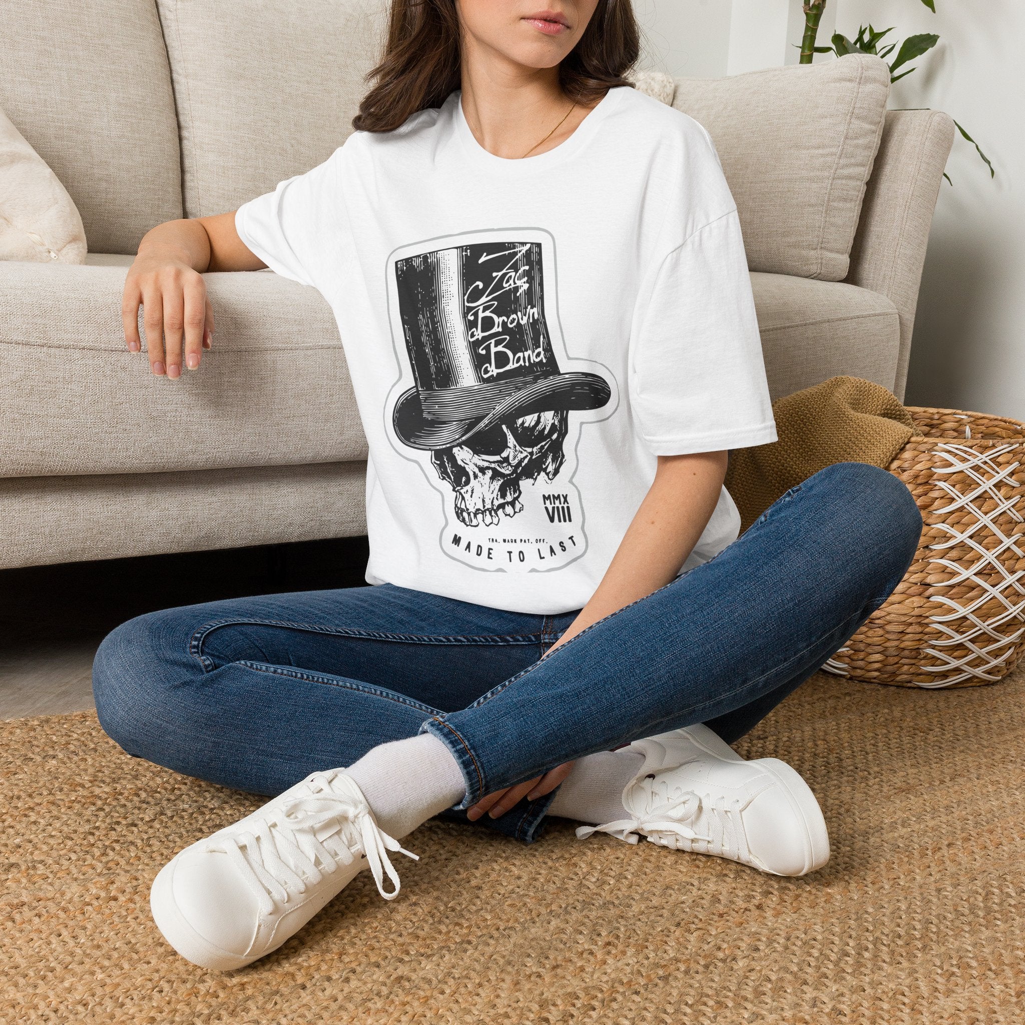 Top Hat Skull Band Tee — Zac Brown Band Graphic T-Shirt