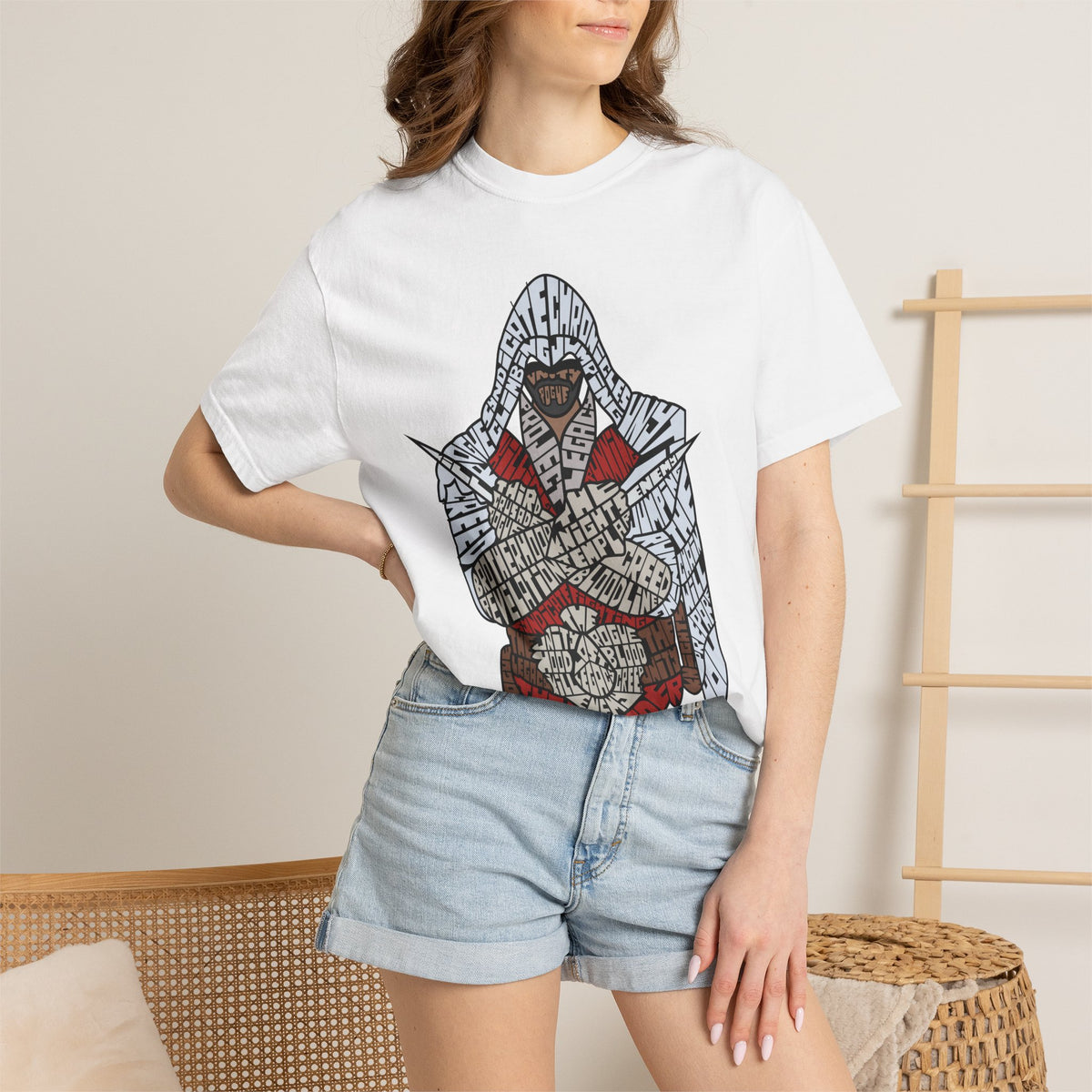 Assassin Hooded Warrior Graphic T-Shirt — Retro Gamer / Video Game Fan Tee