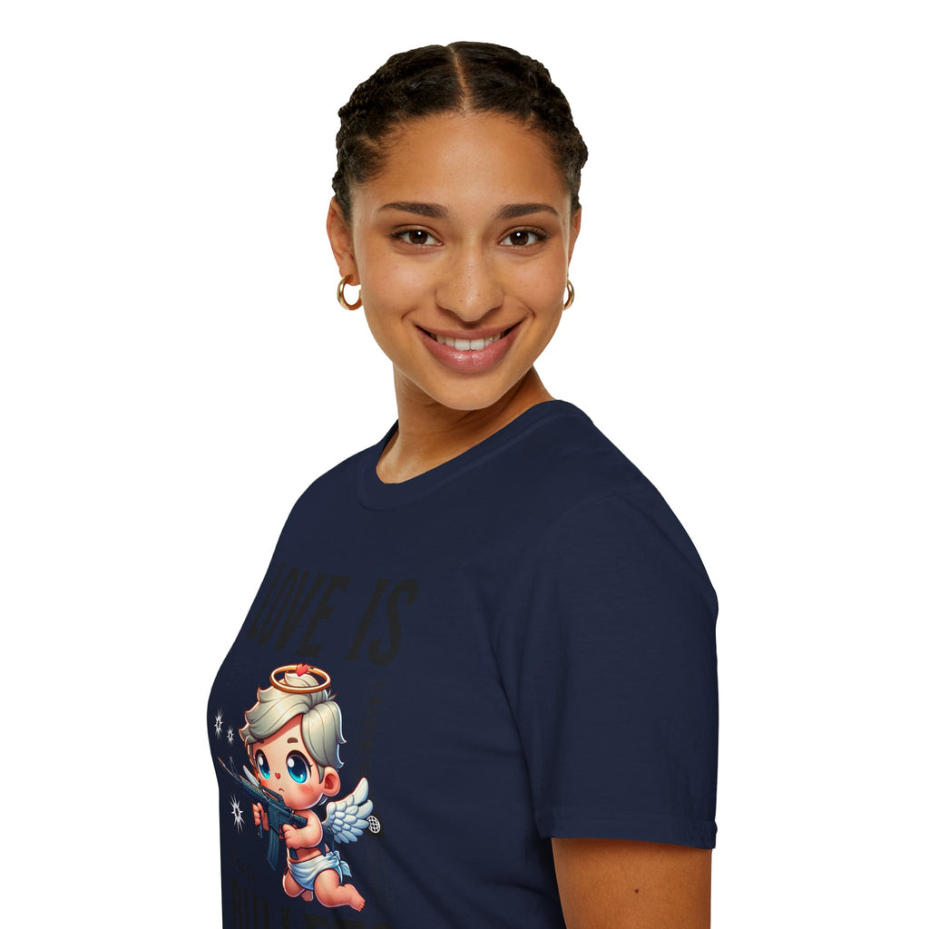 Love Is Bullets T-Shirt — Cute Angel Shooter Graphic Tee