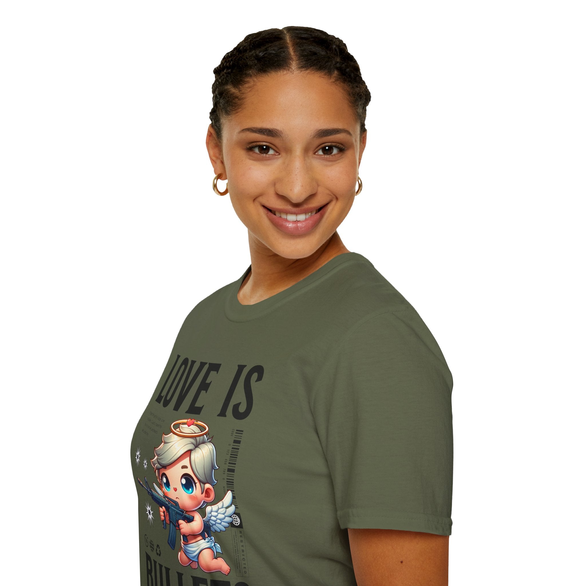 Love Is Bullets T-Shirt — Cute Angel Shooter Graphic Tee