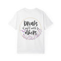 T-Shirt — "Drinks Well With Others" Floral Cocktail Graphic