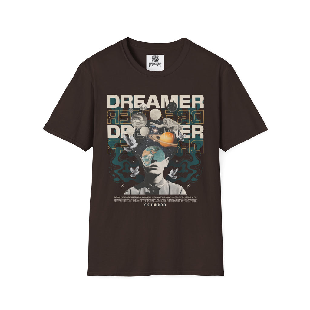 Dreamer Space T-Shirt — Retro Astronaut & Planets Graphic Tee