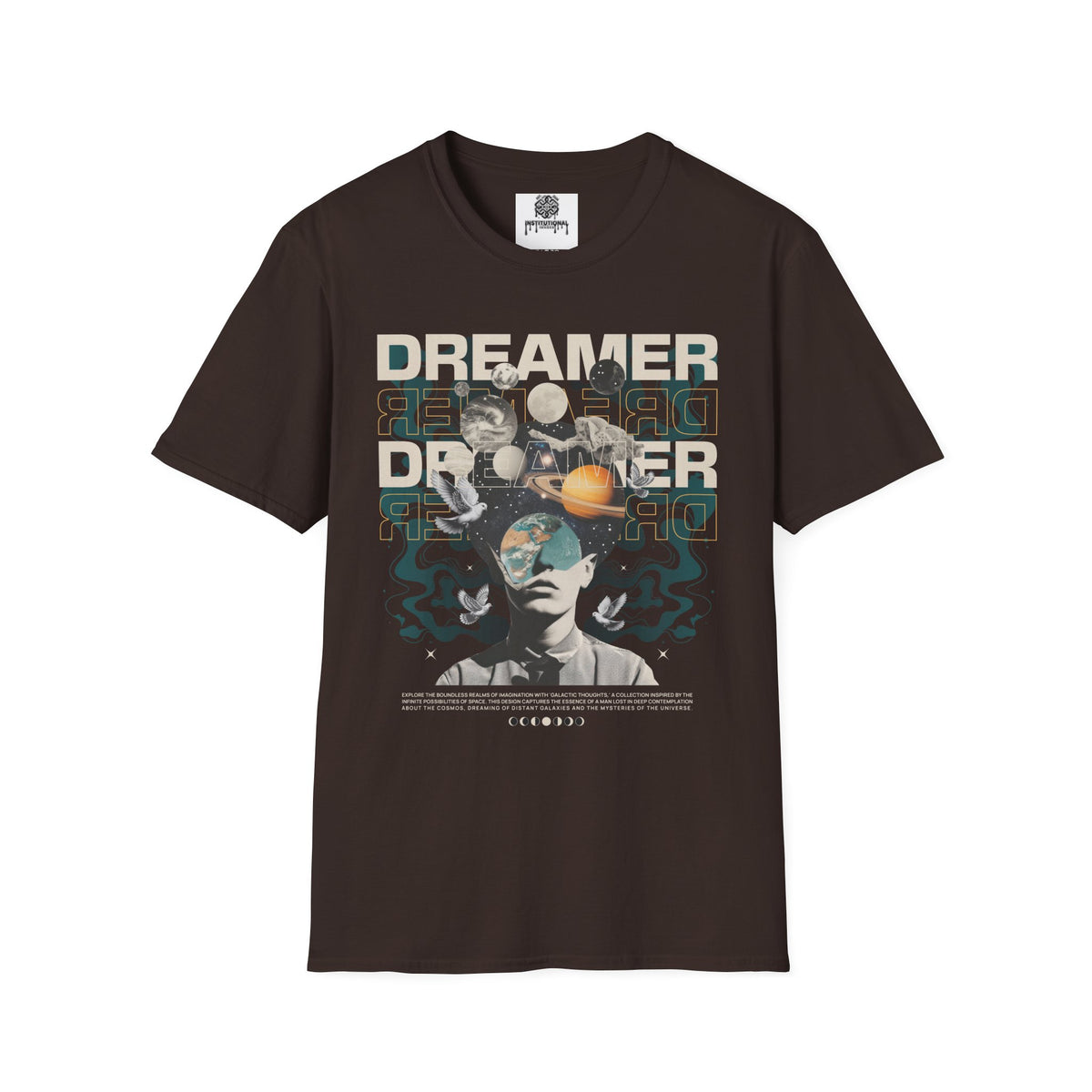 Dreamer Space T-Shirt — Retro Astronaut & Planets Graphic Tee