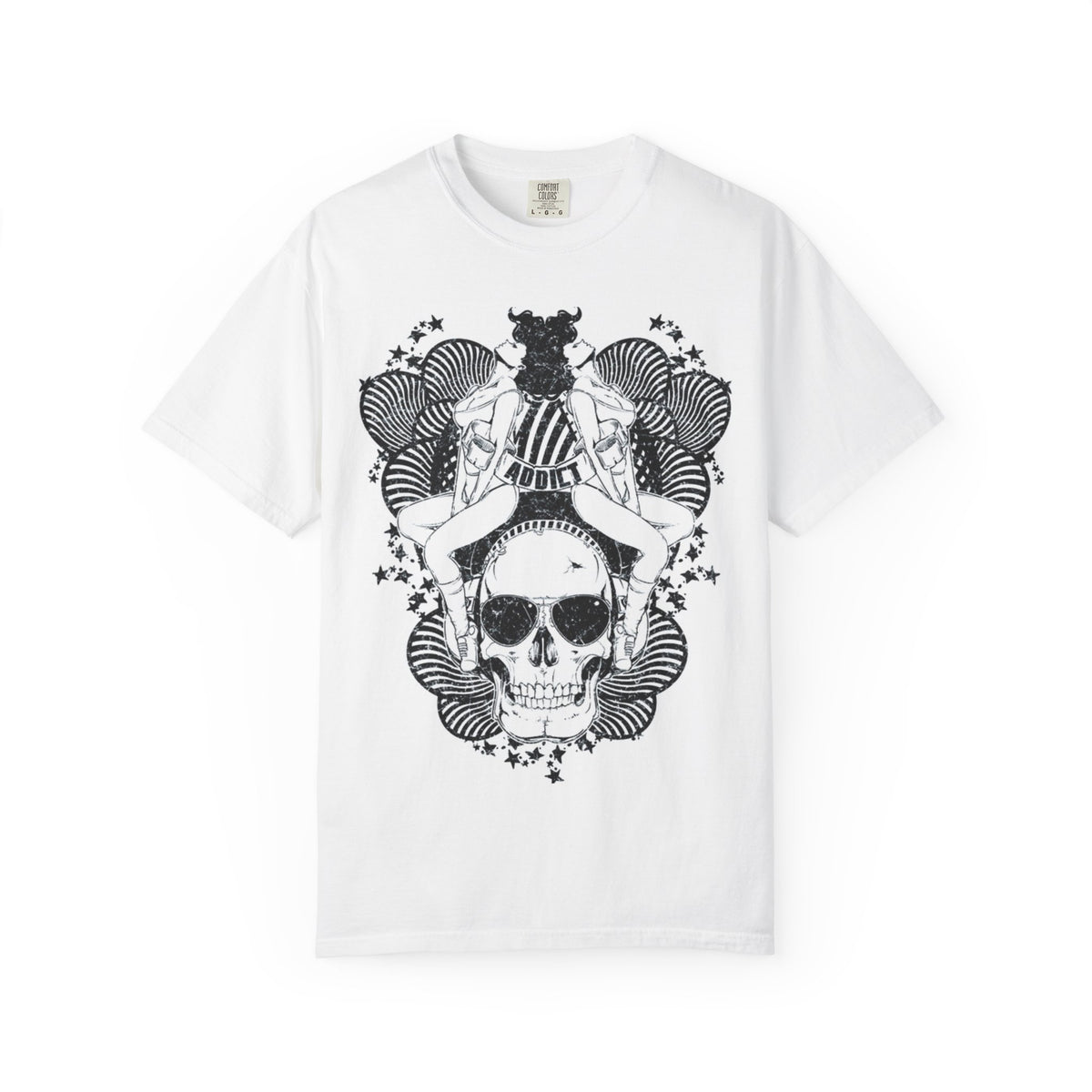 Skull & Rose Tarot Tee — Gothic Skull Graphic T-Shirt